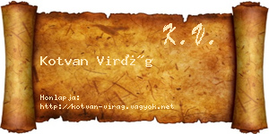 Kotvan Virág névjegykártya